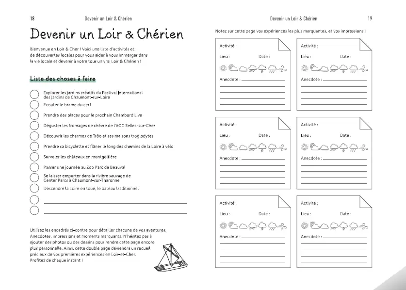 Extrait Carnet du nouvel arrivant - Todo list pour découvrir le Loir-et-Cher